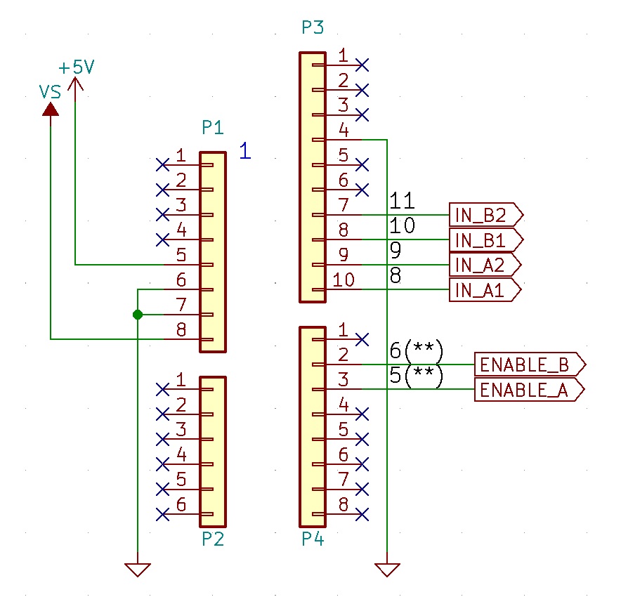 KiCADの回路図に制御信号のラベルを配置した画像