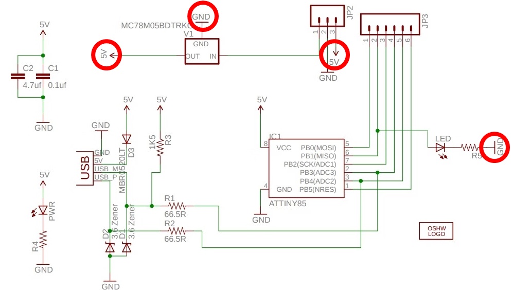 KiCADの回路図エディターでの電源レギュレータのラインの向き